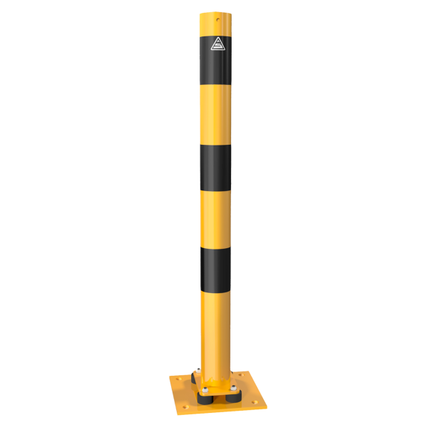 Barrier posts | sides tiltable | yellow / black |  89 mm